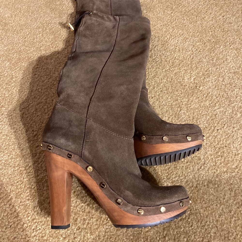 Tory Burch Tall Wood Heel Boots